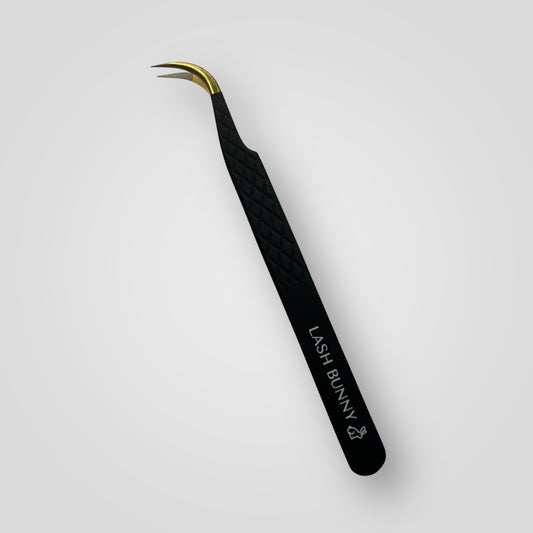 Fibre Tip Tweezer - Curved - Black